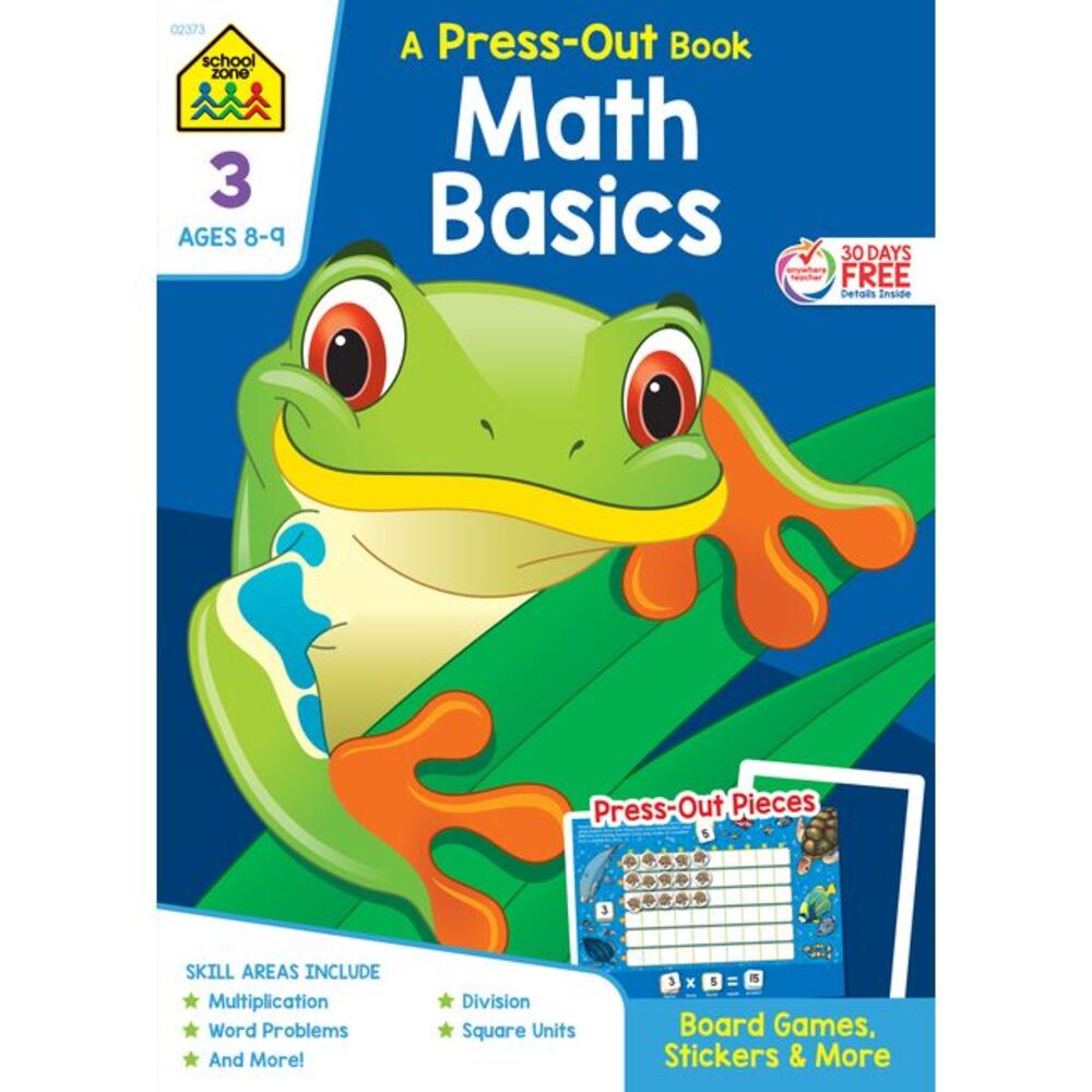 School Zone Math Basics Grade 3 Press-Out Workbook -- School Zone